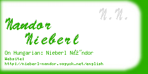 nandor nieberl business card